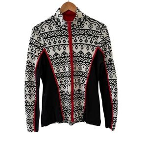 Icelandic Design Full Zip Cardigan Sweater Womens L Fair Isle Merino Wool Nordic